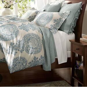 Pottery Barn Lucianna Queen Duvet, 2 Standard Shams, Quilt and 1 quilt sham
